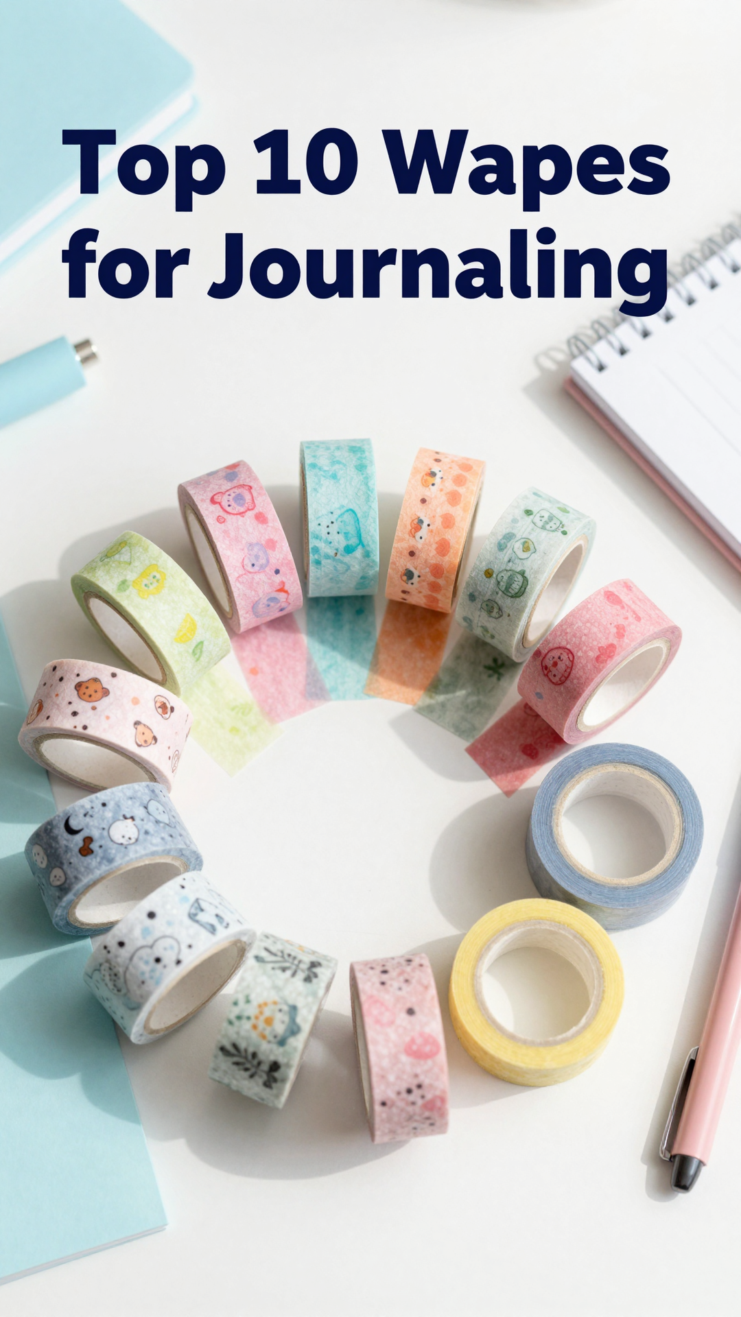 Vibrant-flat-lay-of-10-colorful-washi-tape-rolls-f